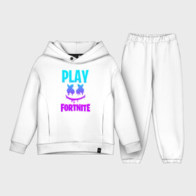 Детский костюм хлопок Oversize с принтом FORTNITE x MARSHMELLO в городе Новоалтайск,  |  | Тематика изображения на принте: fortnite | fortnite x | marshmello | маршмелло | фортнайт