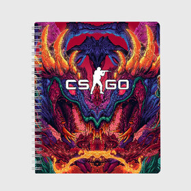 Тетрадь с принтом CS GO СКОРОСТНОЙ ЗВЕРЬ в городе Новоалтайск, 100% бумага | 48 листов, плотность листов — 60 г/м2, плотность картонной обложки — 250 г/м2. Листы скреплены сбоку удобной пружинной спиралью. Уголки страниц и обложки скругленные. Цвет линий — светло-серый
 | astralis | awp | counter strike | cs go | cs go global offensive | cs:go | faze clan | hyper beast | team liquid | астралис | кс го | тим ликвид | фейз клан | хайпер бист