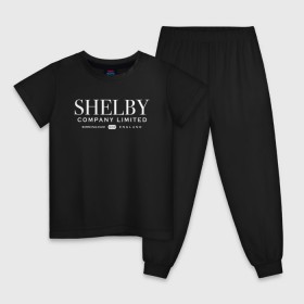 Детская пижама хлопок с принтом Shelby company limited в городе Новоалтайск, 100% хлопок |  брюки и футболка прямого кроя, без карманов, на брюках мягкая резинка на поясе и по низу штанин
 | Тематика изображения на принте: gin | peaky blinders | shelby | the garrison | альфи соломонс | артур | банда | братья | гаррисон | грейс берджесс | джин | джон | криминал | мафия | острые козырьки | сериал | томас | финн | шелби