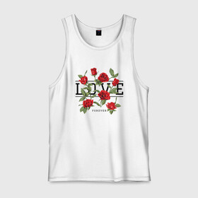 Мужская майка хлопок с принтом LOVE U FOREVER в городе Новоалтайск, 100% хлопок |  | forewer | love u | love you | влюбленным | люблю тебя | любовь | розы | цветы
