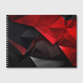Альбом для рисования с принтом Red & Black в городе Новоалтайск, 100% бумага
 | матовая бумага, плотность 200 мг. | 3d | 3д | black | red | texture | геометрия | красно черное | красный | текстуры | фигуры | черный
