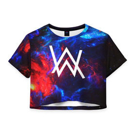 Женская футболка Cropp-top с принтом ALAN WALKER в городе Новоалтайск, 100% полиэстер | круглая горловина, длина футболки до линии талии, рукава с отворотами | alan walker | aw | electro | electro music | music | алан уокер | музыка | музыкант | электро | электронная музыка