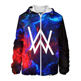 Мужская куртка 3D с принтом ALAN WALKER в городе Новоалтайск, ткань верха — 100% полиэстер, подклад — флис | прямой крой, подол и капюшон оформлены резинкой с фиксаторами, два кармана без застежек по бокам, один большой потайной карман на груди. Карман на груди застегивается на липучку | alan walker | aw | electro | electro music | music | алан уокер | музыка | музыкант | электро | электронная музыка