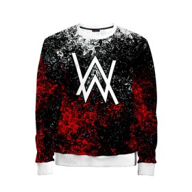 Детский свитшот 3D с принтом ALAN WALKER в городе Новоалтайск, 100% полиэстер | свободная посадка, прямой крой, мягкая тканевая резинка на рукавах и понизу свитшота | Тематика изображения на принте: alan walker | aw | electro | electro music | music | алан уокер | музыка | музыкант | электро | электронная музыка