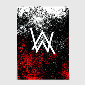 Постер с принтом ALAN WALKER в городе Новоалтайск, 100% бумага
 | бумага, плотность 150 мг. Матовая, но за счет высокого коэффициента гладкости имеет небольшой блеск и дает на свету блики, но в отличии от глянцевой бумаги не покрыта лаком | alan walker | aw | electro | electro music | music | алан уокер | музыка | музыкант | электро | электронная музыка