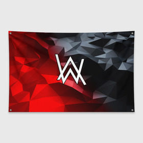 Флаг-баннер с принтом ALAN WALKER в городе Новоалтайск, 100% полиэстер | размер 67 х 109 см, плотность ткани — 95 г/м2; по краям флага есть четыре люверса для крепления | alan walker | aw | electro | electro music | music | алан уокер | музыка | музыкант | электро | электронная музыка