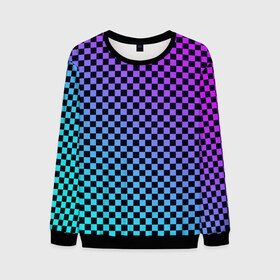Мужской свитшот 3D с принтом Checkerboard gradient в городе Новоалтайск, 100% полиэстер с мягким внутренним слоем | круглый вырез горловины, мягкая резинка на манжетах и поясе, свободная посадка по фигуре | Тематика изображения на принте: checkerboard | gradient | бойчик | градиент | клетка. ячейка | орнамент | френдзона | шахматная. доска | шашечки