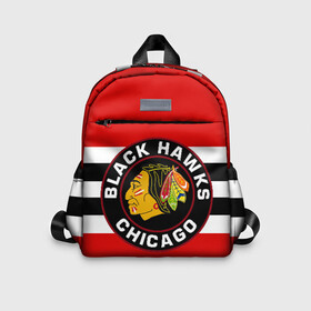 Детский рюкзак 3D с принтом Chicago Blackhawks в городе Новоалтайск, 100% полиэстер | лямки с регулируемой длиной, сверху петелька, чтобы рюкзак можно было повесить на вешалку. Основное отделение закрывается на молнию, как и внешний карман. Внутри дополнительный карман. По бокам два дополнительных кармашка | Тематика изображения на принте: blackhawks | chicago | индеец | чикаго блээкхокс
