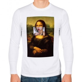 Мужской лонгслив хлопок с принтом Мона лиза в городе Новоалтайск, 100% хлопок |  | mona lisa | леонардо винчи | мона лиза | мона лиза картина | мона лиза леонардо | мона лиза одежда