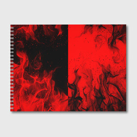 Альбом для рисования с принтом BLACK RED FIRE в городе Новоалтайск, 100% бумага
 | матовая бумага, плотность 200 мг. | bright | fire | flame | heat | light | wildfire | искры | огненный | огонь | пламя | пожар