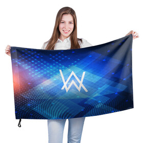 Флаг 3D с принтом ALAN WALKER в городе Новоалтайск, 100% полиэстер | плотность ткани — 95 г/м2, размер — 67 х 109 см. Принт наносится с одной стороны | alan walker | aw | electro | electro music | music | алан уокер | музыка | музыкант | электро | электронная музыка