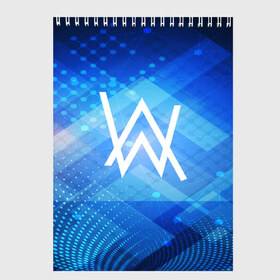 Скетчбук с принтом ALAN WALKER в городе Новоалтайск, 100% бумага
 | 48 листов, плотность листов — 100 г/м2, плотность картонной обложки — 250 г/м2. Листы скреплены сверху удобной пружинной спиралью | alan walker | aw | electro | electro music | music | алан уокер | музыка | музыкант | электро | электронная музыка
