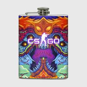 Фляга с принтом CS GO HYPER BEAST / ХАЙПЕРБИСТ / КС ГО в городе Новоалтайск, металлический корпус | емкость 0,22 л, размер 125 х 94 мм. Виниловая наклейка запечатывается полностью | Тематика изображения на принте: astralis | awp | counter strike | cs go | cs go global offensive | cs:go | faze clan | hyper beast | team liquid | астралис | кс го | тим ликвид | фейз клан | хайпер бист
