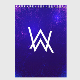 Скетчбук с принтом ALAN WALKER в городе Новоалтайск, 100% бумага
 | 48 листов, плотность листов — 100 г/м2, плотность картонной обложки — 250 г/м2. Листы скреплены сверху удобной пружинной спиралью | alan walker | aw | electro | electro music | music | алан уокер | музыка | музыкант | электро | электронная музыка