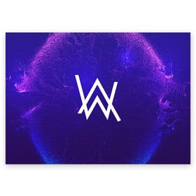 Поздравительная открытка с принтом ALAN WALKER в городе Новоалтайск, 100% бумага | плотность бумаги 280 г/м2, матовая, на обратной стороне линовка и место для марки
 | Тематика изображения на принте: alan walker | aw | electro | electro music | music | алан уокер | музыка | музыкант | электро | электронная музыка