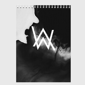 Скетчбук с принтом ALAN WALKER в городе Новоалтайск, 100% бумага
 | 48 листов, плотность листов — 100 г/м2, плотность картонной обложки — 250 г/м2. Листы скреплены сверху удобной пружинной спиралью | alan walker | aw | electro | electro music | music | алан уокер | музыка | музыкант | электро | электронная музыка