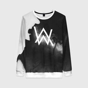 Женский свитшот 3D с принтом ALAN WALKER в городе Новоалтайск, 100% полиэстер с мягким внутренним слоем | круглый вырез горловины, мягкая резинка на манжетах и поясе, свободная посадка по фигуре | alan walker | aw | electro | electro music | music | алан уокер | музыка | музыкант | электро | электронная музыка