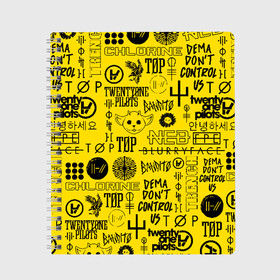 Тетрадь с принтом TWENTY ONE PILOTS в городе Новоалтайск, 100% бумага | 48 листов, плотность листов — 60 г/м2, плотность картонной обложки — 250 г/м2. Листы скреплены сбоку удобной пружинной спиралью. Уголки страниц и обложки скругленные. Цвет линий — светло-серый
 | 21 pilots | 21p | bandito | blurryface | chlorine | joshua | ned | top | trench | twenty one pilots | tyler | бандито | нэд | тренч