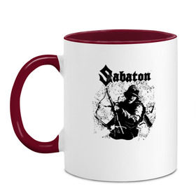 Кружка двухцветная с принтом Sabaton в городе Новоалтайск, керамика | объем — 330 мл, диаметр — 80 мм. Цветная ручка и кайма сверху, в некоторых цветах — вся внутренняя часть | Тематика изображения на принте: battle metal | primo victoria | sabaton | the art of war | the great war | группа | йоаким броден | латный ботинок | метал | пауэр | рыцарские доспехи | сабатон | собатон | хэви