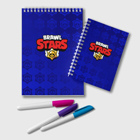 Блокнот с принтом BRAWL STARS в городе Новоалтайск, 100% бумага | 48 листов, плотность листов — 60 г/м2, плотность картонной обложки — 250 г/м2. Листы скреплены удобной пружинной спиралью. Цвет линий — светло-серый
 | Тематика изображения на принте: brawl stars | bull | colt | leon | stars | берли | бо | брок | ворон | джесси | динамайк | дэррил | кольт | леон | мортис | нита | пайпер | пенни | поко | пэм | рикошет | спайк | тара | фрэнк | шелли | эль примо