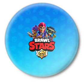 Значок с принтом BRAWL STARS в городе Новоалтайск,  металл | круглая форма, металлическая застежка в виде булавки | Тематика изображения на принте: brawl stars | bull | colt | leon | stars | берли | бо | брок | ворон | джесси | динамайк | дэррил | кольт | леон | мортис | нита | пайпер | пенни | поко | пэм | рикошет | спайк | тара | фрэнк | шелли | эль примо