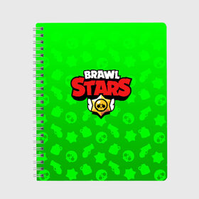 Тетрадь с принтом BRAWL STARS LEON в городе Новоалтайск, 100% бумага | 48 листов, плотность листов — 60 г/м2, плотность картонной обложки — 250 г/м2. Листы скреплены сбоку удобной пружинной спиралью. Уголки страниц и обложки скругленные. Цвет линий — светло-серый
 | Тематика изображения на принте: brawl stars | bull | colt | leon | stars | берли | бо | брок | ворон | джесси | динамайк | дэррил | кольт | леон | мортис | нита | пайпер | пенни | поко | пэм | рикошет | спайк | тара | фрэнк | шелли | эль примо