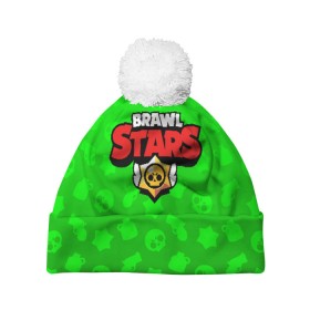Шапка 3D c помпоном с принтом BRAWL STARS LEON в городе Новоалтайск, 100% полиэстер | универсальный размер, печать по всей поверхности изделия | Тематика изображения на принте: brawl stars | bull | colt | leon | stars | берли | бо | брок | ворон | джесси | динамайк | дэррил | кольт | леон | мортис | нита | пайпер | пенни | поко | пэм | рикошет | спайк | тара | фрэнк | шелли | эль примо