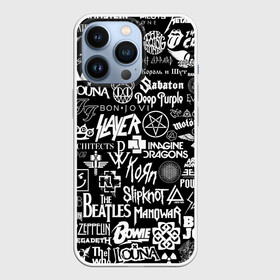 Чехол для iPhone 13 Pro с принтом ЛОГОТИПЫ РОК ГРУПП | ROCK в городе Новоалтайск,  |  | 30 seconds to mars | acdc | deep purple | depeche mode | him | in flames | iron maiden | manowar | megadeth | motorhead | offspring | placebo | queen | radiohead | rolling stones | slayer | slipknot | stigmata | system of a down | алиса | кисс | корн | лу