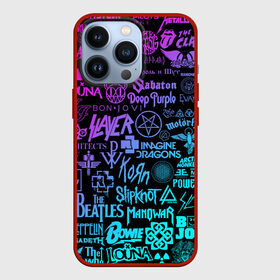 Чехол для iPhone 13 Pro с принтом ЛОГОТИПЫ РОК ГРУПП в городе Новоалтайск,  |  | 30 seconds to mars | acdc | deep purple | depeche mode | him | in flames | iron maiden | manowar | megadeth | motorhead | offspring | placebo | queen | radiohead | rolling stones | slayer | slipknot | stigmata | system of a down | алиса | кисс | корн | лу