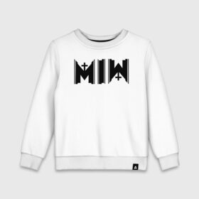 Детский свитшот хлопок с принтом Motionless In White в городе Новоалтайск, 100% хлопок | круглый вырез горловины, эластичные манжеты, пояс и воротник | band | chris | logo | metal | metalcore | motionless | motionless in white | music | rock | группа | логотип | метал | музыка | рок