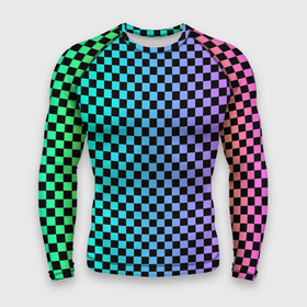 Мужской рашгард 3D с принтом Checkerboard Color в городе Новоалтайск,  |  | checkerboard | gradient | бойчик | в клетку | в клеточку | градиент | клетка | музыка | орнамент | френдзона | шахматная доска | шашки