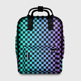 Женский рюкзак 3D с принтом Checkerboard Color  в городе Новоалтайск, 100% полиэстер | лямки с регулируемой длиной, сверху ручки, чтобы рюкзак нести как сумку. Основное отделение закрывается на молнию, как и внешний карман. Внутри два дополнительных кармана, один из которых закрывается на молнию. По бокам два дополнительных кармашка, куда поместится маленькая бутылочка
 | checkerboard | gradient | бойчик | в клетку | в клеточку | градиент | клетка | музыка | орнамент | френдзона | шахматная доска | шашки