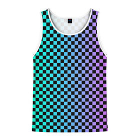 Мужская майка 3D с принтом Checkerboard Color в городе Новоалтайск, 100% полиэстер | круглая горловина, приталенный силуэт, длина до линии бедра. Пройма и горловина окантованы тонкой бейкой | checkerboard | gradient | бойчик | в клетку | в клеточку | градиент | клетка | музыка | орнамент | френдзона | шахматная доска | шашки