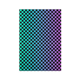 Обложка для паспорта матовая кожа с принтом Checkerboard Color  в городе Новоалтайск, натуральная матовая кожа | размер 19,3 х 13,7 см; прозрачные пластиковые крепления | checkerboard | gradient | бойчик | в клетку | в клеточку | градиент | клетка | музыка | орнамент | френдзона | шахматная доска | шашки