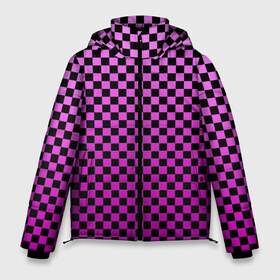 Мужская зимняя куртка 3D с принтом Checkerboard Color в городе Новоалтайск, верх — 100% полиэстер; подкладка — 100% полиэстер; утеплитель — 100% полиэстер | длина ниже бедра, свободный силуэт Оверсайз. Есть воротник-стойка, отстегивающийся капюшон и ветрозащитная планка. 

Боковые карманы с листочкой на кнопках и внутренний карман на молнии. | checkerboard | gradient | бойчик | в клетку | в клеточку | градиент | клетка | музыка | орнамент | френдзона | шахматная доска | шашки
