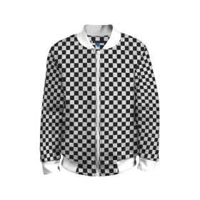 Детский бомбер 3D с принтом Checkerboard Color в городе Новоалтайск, 100% полиэстер | застегивается на молнию, по бокам два кармана без застежек, мягкие манжеты, по низу бомбера и на воротнике — эластичная резинка | checkerboard | gradient | бойчик | в клетку | в клеточку | градиент | клетка | музыка | орнамент | френдзона | шахматная доска | шашки