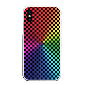 Чехол для iPhone XS Max матовый с принтом Checkerboard Color в городе Новоалтайск, Силикон | Область печати: задняя сторона чехла, без боковых панелей | Тематика изображения на принте: checkerboard | gradient | бойчик | в клетку | в клеточку | градиент | клетка | музыка | орнамент | френдзона | шахматная доска | шашки