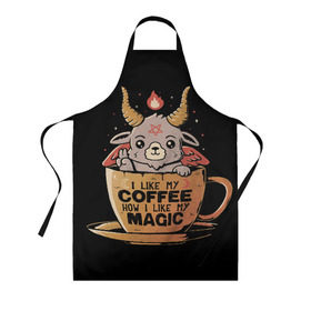 Фартук 3D с принтом How I Like My Coffee в городе Новоалтайск, 100% полиэстер | общий размер — 65 х 85 см, ширина нагрудника — 26 см, горловина — 53 см, длина завязок — 54 см, общий обхват в поясе — 173 см. Принт на завязках и на горловине наносится с двух сторон, на основной части фартука — только с внешней стороны | coffee | diy | espresso | how | like | lol | my | как | кофе | лол | мой | монстрик | рога | сделай сам | сказка | эспрессо