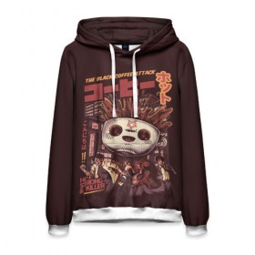 Мужская толстовка 3D с принтом Атака Черного Кофе в городе Новоалтайск, 100% полиэстер | двухслойный капюшон со шнурком для регулировки, мягкие манжеты на рукавах и по низу толстовки, спереди карман-кенгуру с мягким внутренним слоем. | attack | best | bet networks | beyond dreams | black | coffee | originals | атака | за пределами мечты | кофе | лучшие | сети ставок | черный