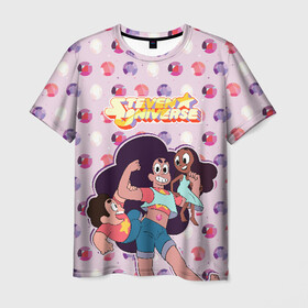 Мужская футболка 3D с принтом Steven Universe в городе Новоалтайск, 100% полиэфир | прямой крой, круглый вырез горловины, длина до линии бедер | steven universe | аметист | вселенная стивена | гранат | жемчуг | конни махесваран | кристальные самоцветы | лазурит | ляпис лазурит | перидот | самоцветы | стивен кварц юнивёрс