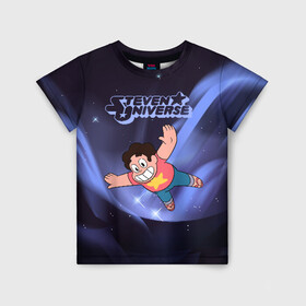 Детская футболка 3D с принтом Steven Universe в городе Новоалтайск, 100% гипоаллергенный полиэфир | прямой крой, круглый вырез горловины, длина до линии бедер, чуть спущенное плечо, ткань немного тянется | steven universe | аметист | вселенная стивена | гранат | жемчуг | конни махесваран | кристальные самоцветы | лазурит | ляпис лазурит | перидот | самоцветы | стивен кварц юнивёрс