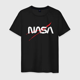 Мужская футболка хлопок с принтом Nasa (двусторонняя) в городе Новоалтайск, 100% хлопок | прямой крой, круглый вырез горловины, длина до линии бедер, слегка спущенное плечо. | nasa | space | космос | наса | насса