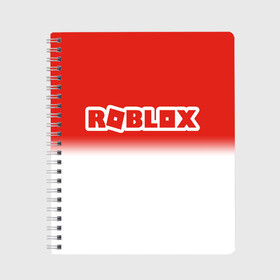 Тетрадь с принтом Roblox в городе Новоалтайск, 100% бумага | 48 листов, плотность листов — 60 г/м2, плотность картонной обложки — 250 г/м2. Листы скреплены сбоку удобной пружинной спиралью. Уголки страниц и обложки скругленные. Цвет линий — светло-серый
 | game | gamer | logo | minecraft | simulator | игра | конструктор | лого | симулятор | строительство | фигура
