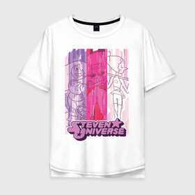 Мужская футболка хлопок Oversize с принтом Steven Universe в городе Новоалтайск, 100% хлопок | свободный крой, круглый ворот, “спинка” длиннее передней части | steven universe | аметист | вселенная стивена | гранат | жемчуг | конни махесваран | кристальные самоцветы | лазурит | ляпис лазурит | перидот | самоцветы | стивен кварц юнивёрс