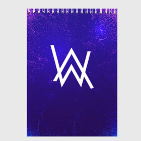 Скетчбук с принтом ALAN WALKER в городе Новоалтайск, 100% бумага
 | 48 листов, плотность листов — 100 г/м2, плотность картонной обложки — 250 г/м2. Листы скреплены сверху удобной пружинной спиралью | alan walker | aw | electro | electro music | music | алан уокер | музыка | музыкант | электро | электронная музыка