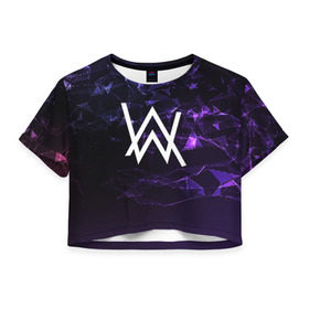 Женская футболка Cropp-top с принтом ALAN WALKER в городе Новоалтайск, 100% полиэстер | круглая горловина, длина футболки до линии талии, рукава с отворотами | alan walker | aw | electro | electro music | music | алан уокер | музыка | музыкант | электро | электронная музыка