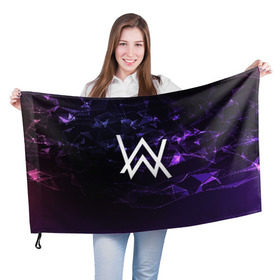 Флаг 3D с принтом ALAN WALKER в городе Новоалтайск, 100% полиэстер | плотность ткани — 95 г/м2, размер — 67 х 109 см. Принт наносится с одной стороны | alan walker | aw | electro | electro music | music | алан уокер | музыка | музыкант | электро | электронная музыка