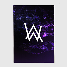 Постер с принтом ALAN WALKER в городе Новоалтайск, 100% бумага
 | бумага, плотность 150 мг. Матовая, но за счет высокого коэффициента гладкости имеет небольшой блеск и дает на свету блики, но в отличии от глянцевой бумаги не покрыта лаком | alan walker | aw | electro | electro music | music | алан уокер | музыка | музыкант | электро | электронная музыка