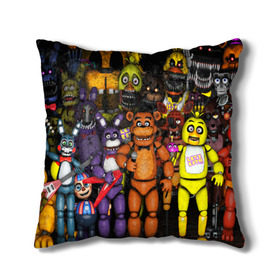 Подушка 3D с принтом FIVE NIGHTS AT FREDDYS в городе Новоалтайск, наволочка – 100% полиэстер, наполнитель – холлофайбер (легкий наполнитель, не вызывает аллергию). | состоит из подушки и наволочки. Наволочка на молнии, легко снимается для стирки | 5 ночей с фредди | animation | bonnie | chica | five nights at freddys | fnaf | foxy | freddy | funny | horror | scary | бонни | майк | пять | ужас | фнаф | фокси | фредди | чика | шмидт