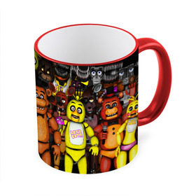 Кружка с принтом FIVE NIGHTS AT FREDDYS в городе Новоалтайск, керамика | ёмкость 330 мл | 5 ночей с фредди | animation | bonnie | chica | five nights at freddys | fnaf | foxy | freddy | funny | horror | scary | бонни | майк | пять | ужас | фнаф | фокси | фредди | чика | шмидт